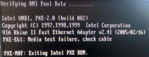 PXE-E61:Media test Failure