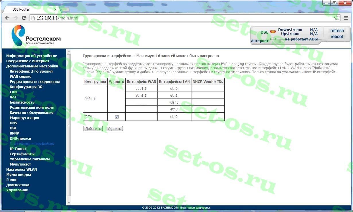 Настройка роутера sagemcom f@st 2804 для ADSL